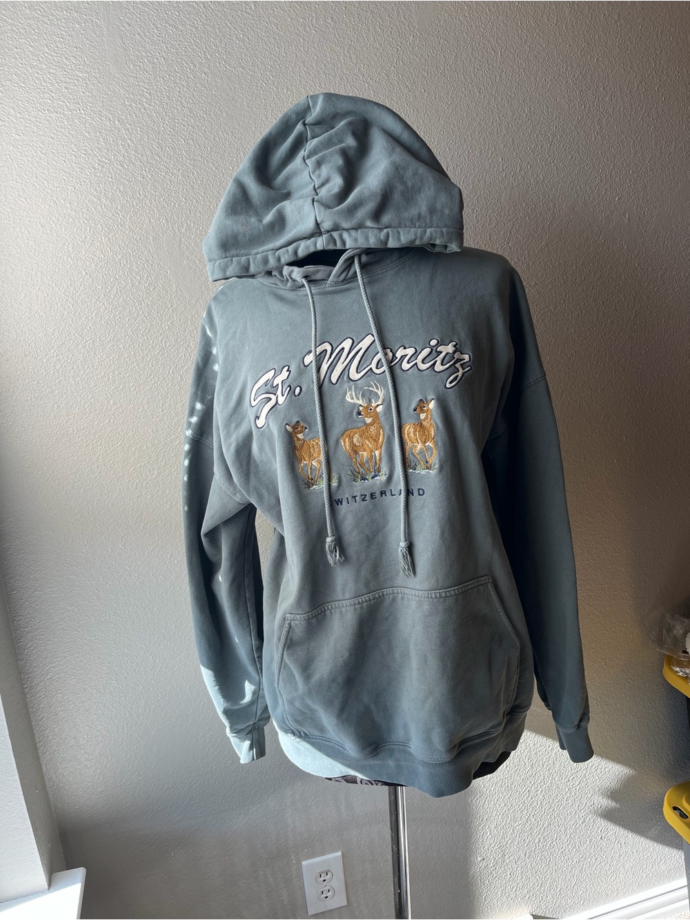 John Galt Brandy Melville St. Moritz Switzerland Green oversized Hoodie One size